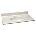 Cultured Marble Single Sink Vanity Top 25W x 22D in White on White - 552810