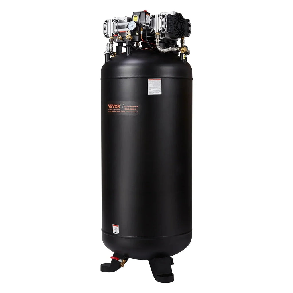VEVOR 80 Gallon Oil-Free Air Compressor, 6.5 HP, 15.5 SCFM at 90 PSI, 145 PSI - FB3500-10A300-1P