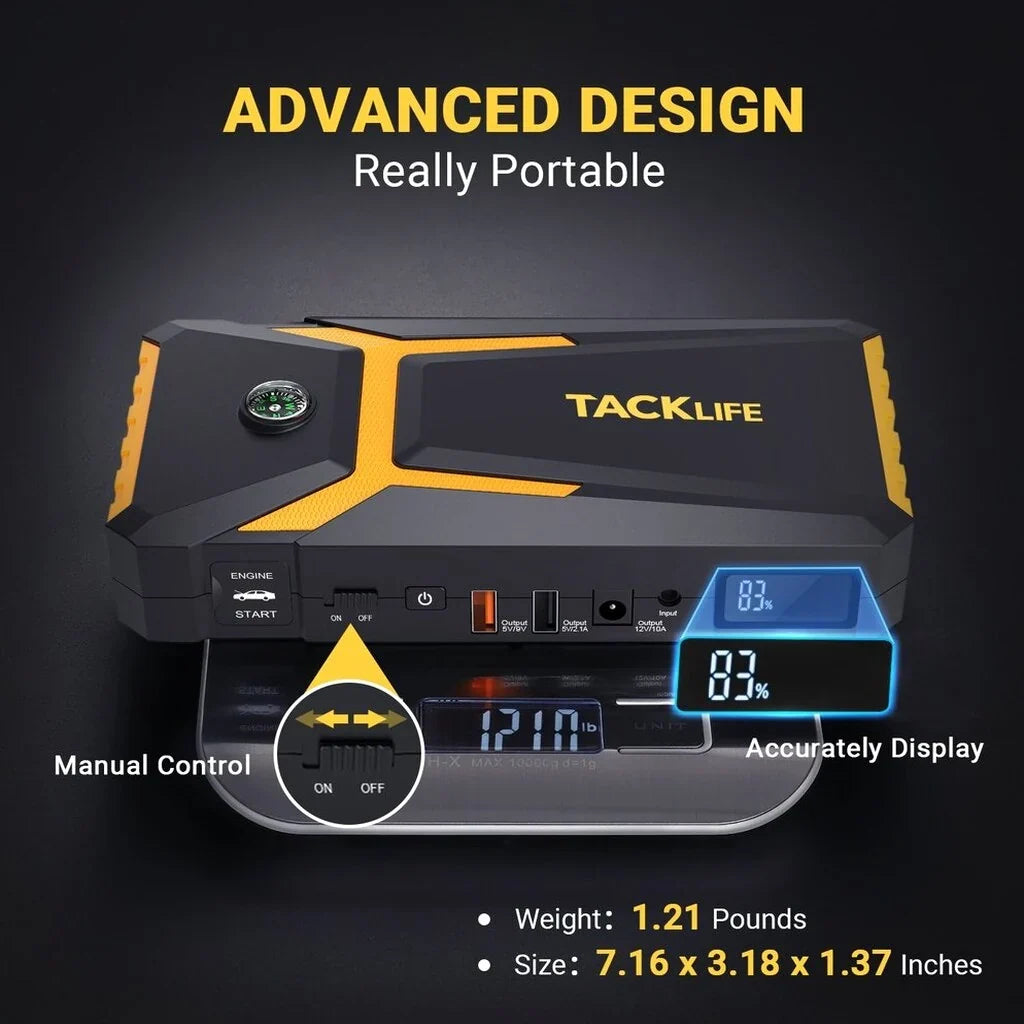 TACKLIFE T8 Car Jump Starter 800A 18000mAh 12V - T8