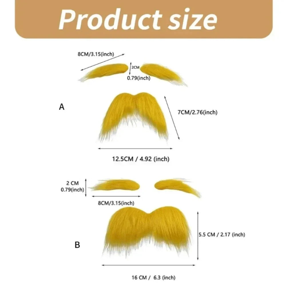 Halloween Accessories Adhesive Mustache Eyebrows Set Costume