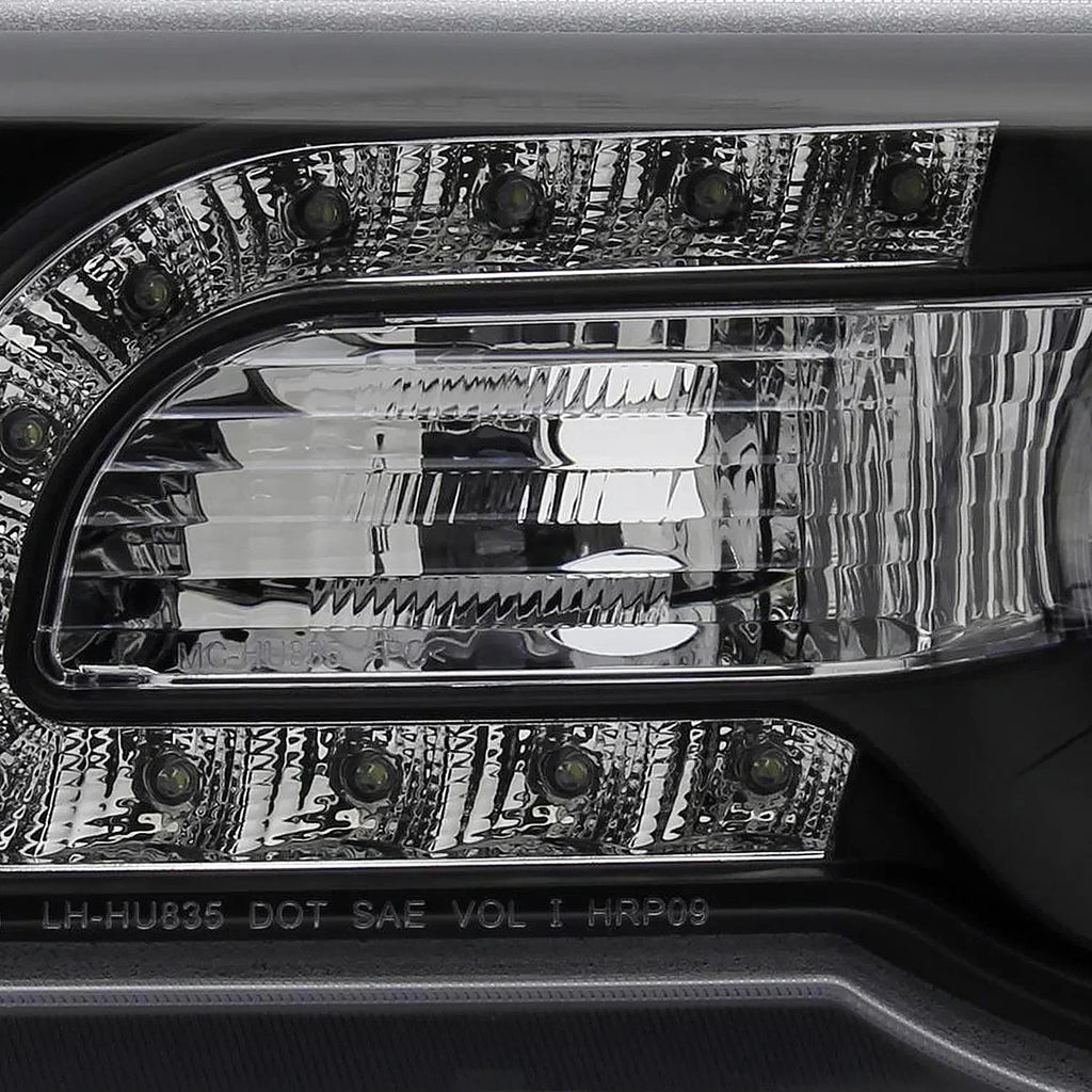 Spec-D Tuning Black LED Strip Projector Headlight Assembly Pair - 2005-2010 Chrysler 300C AWD HEMI SRT-8