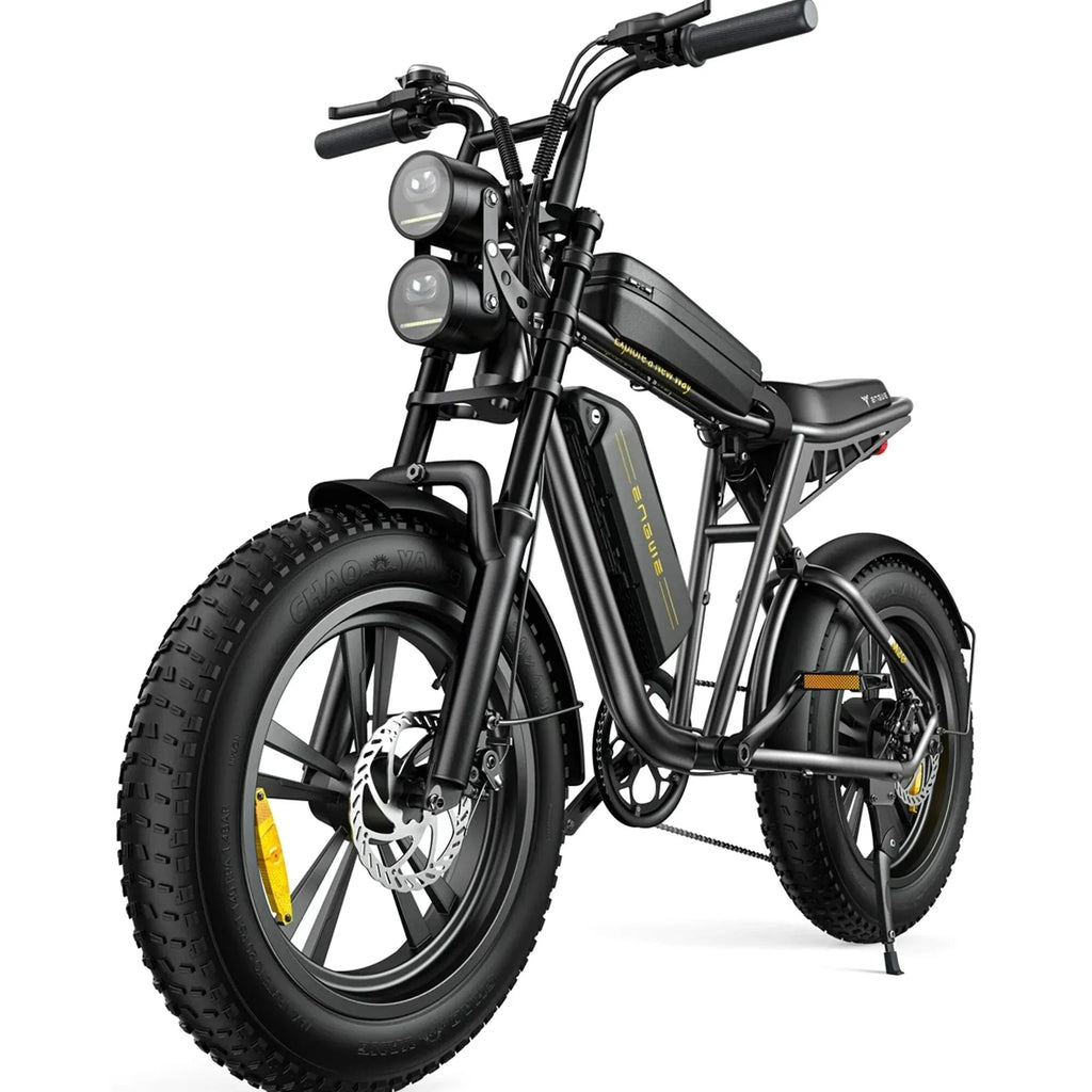 AKEZ Retro Style 1000W Electric Bike, 28 Mph, 94 Mile Range, 20 x 4.0 inch Fat Tires, 7-Speed
