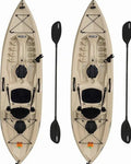 Lifetime Fishing Kayak 10ft 2-Pack With Paddles, UV-Protected HDPE, Tan - Tamarack Angler 100