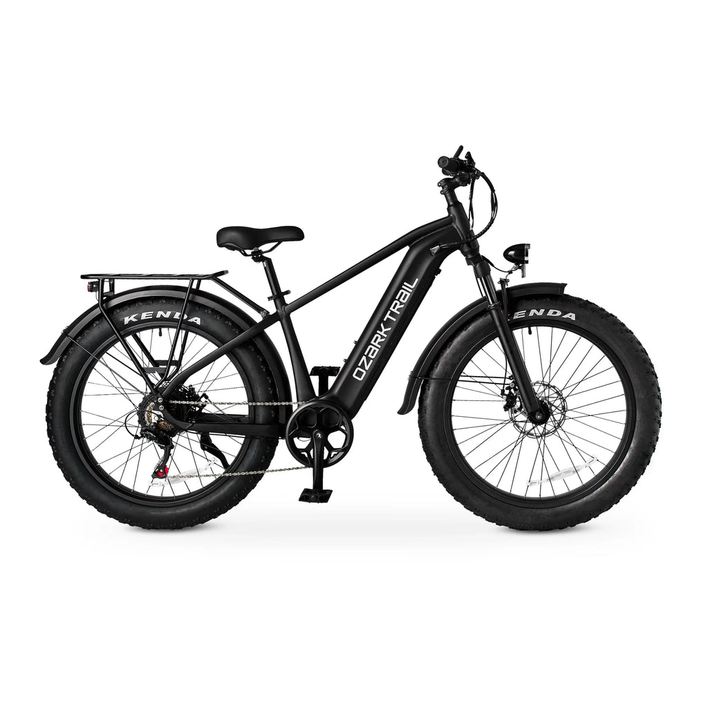 Ozark Trail Electric Fat Tire Bike, 26in, 48V, Class 2, Black, Fits Riders 5ft 2in - 6ft 1in - M.3 Ranger+