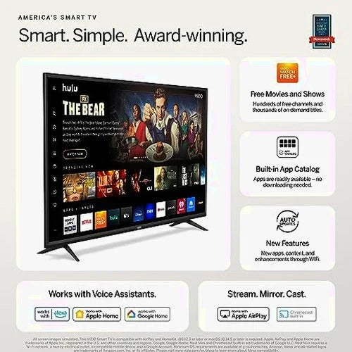 VIZIO 40-Inch D-Series Full HD 1080p Smart TV With AMD FreeSync Apple AirPlay - D40F-J09