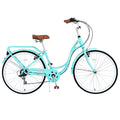 Pregoods Shop 26 Inch Women's Cruiser Bicycle, Shimano 7 Speed, Green