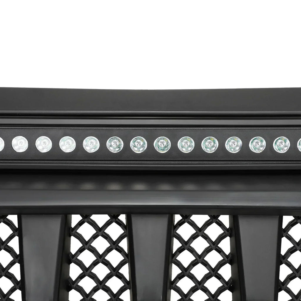 Black Front Grille With LED Off-Road Lights For 07-18 Jeep Wrangler JK - Mars Grille