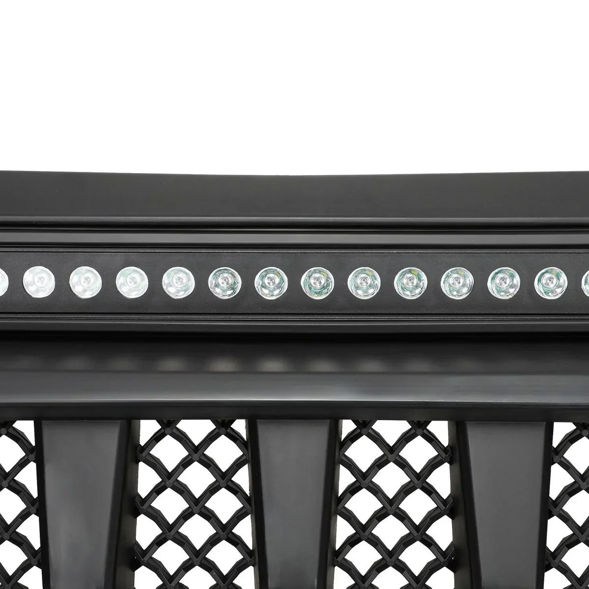 Black Front Grille With LED Off-Road Lights For 07-18 Jeep Wrangler JK - Mars Grille