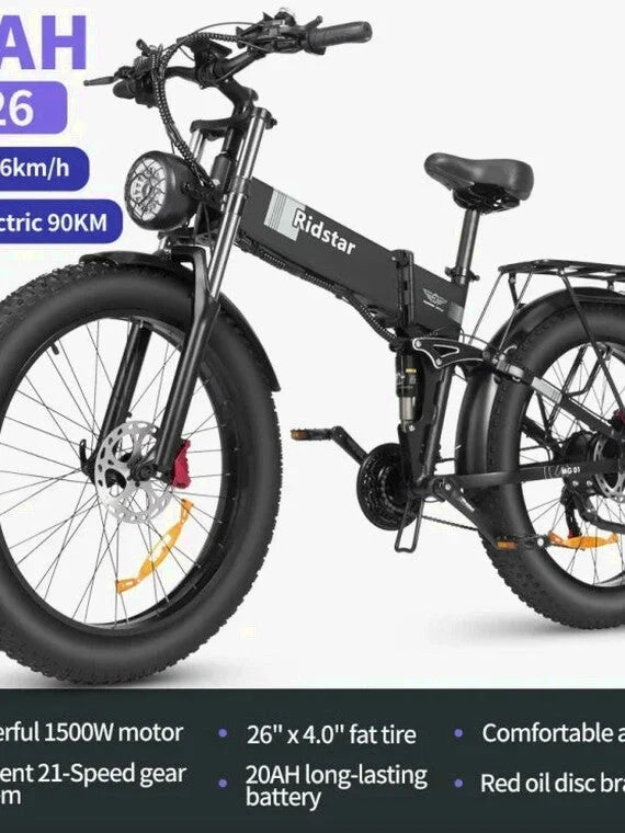 Electric Bike For Adults, 750W Motor, 48V 20Ah Removable Battery, 26 Fat Tire, Folding, Shimano 21-Speed, UL2849