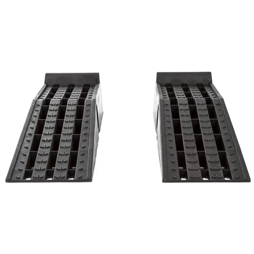 Black Widow Plastic Car Service Ramps, 6.25in Lift, 12in W, Pack Of 2, 10,000 lbs Capacity Per Pair - PSR295