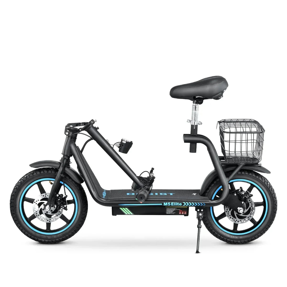BOGIST Electric Scooter With Seat, 500W Motor, 25mph, 45km Range, 48V 13Ah, Blue - M5 Elite