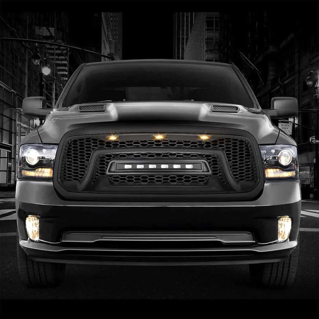 AMERICAN MODIFIED Armor Grille With Off Road Lights For 11-16 Ford F250/F350/F450/F550 Super Duty