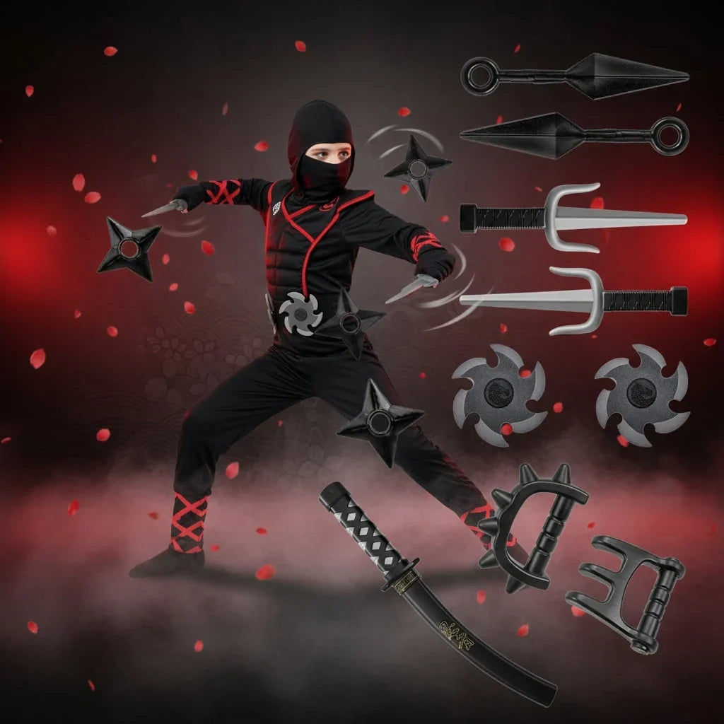 Halloween Costumes Kids Ninja Outfit Set