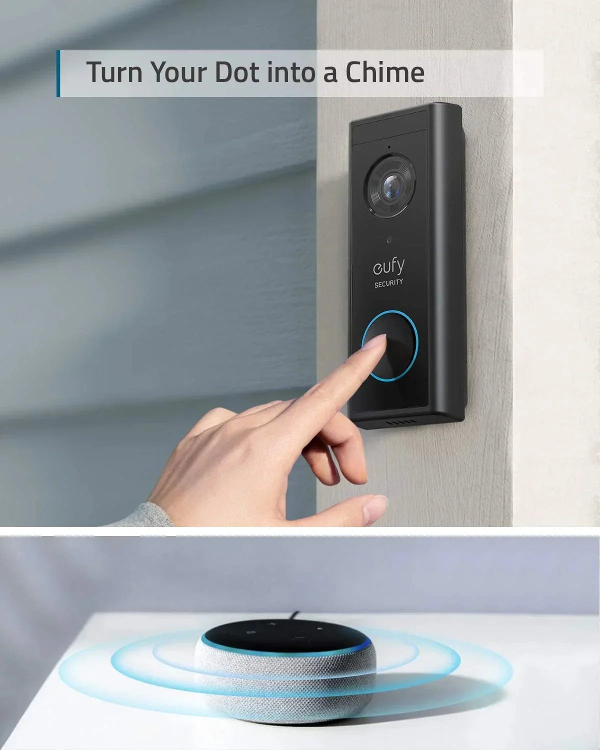 Anker eufy Security Wireless Video Doorbell, Battery-Powered, 2K HD