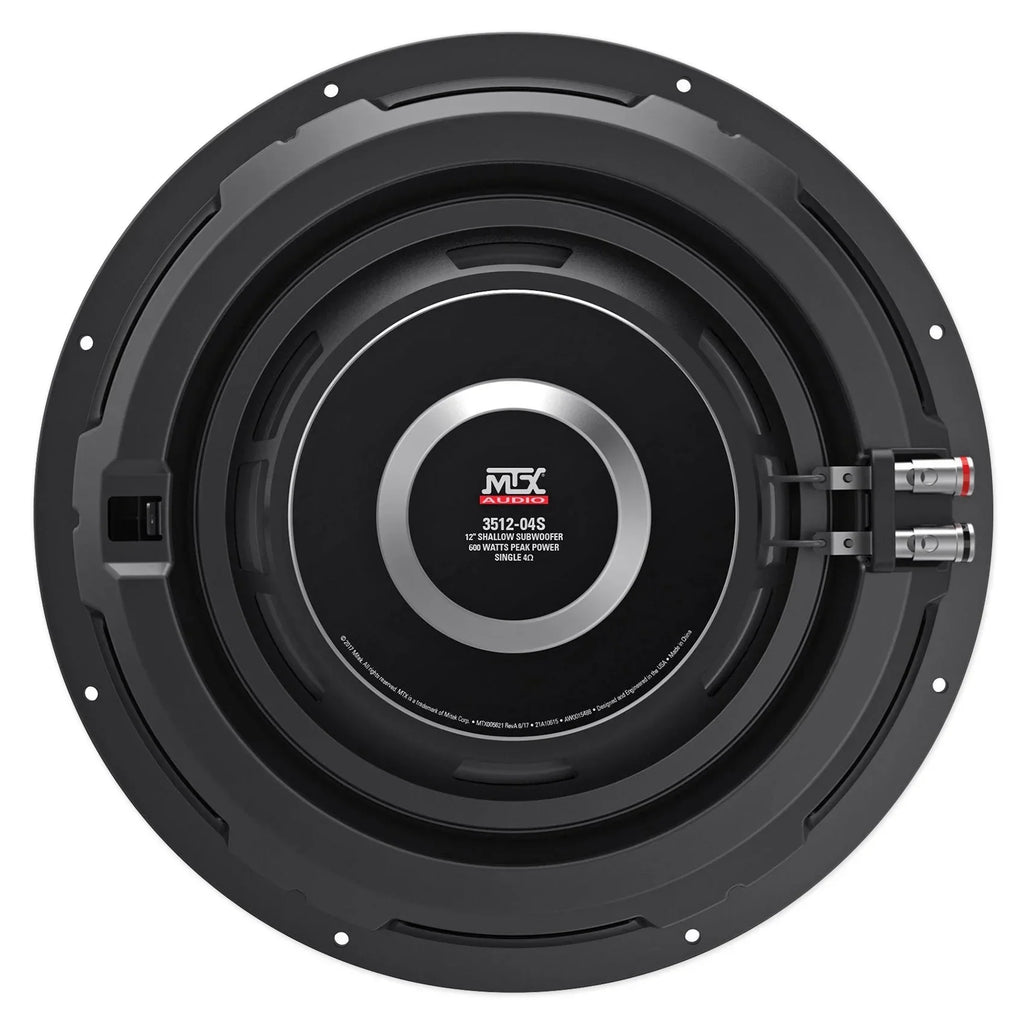 MTX Dual 3512-04S 12 in 1200W Shallow Car Subwoofers With Rockville Sealed Enclosure