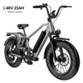 Adult Folding Electric Bike, 20in Fat Tire, 750W, 48V 25AH, 7 Speed, 20MPH - RS