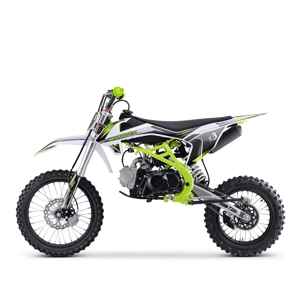 MOTOTEC Gas-Powered Dirt Bike 125CC 4-Stroke Green - X3 95731462