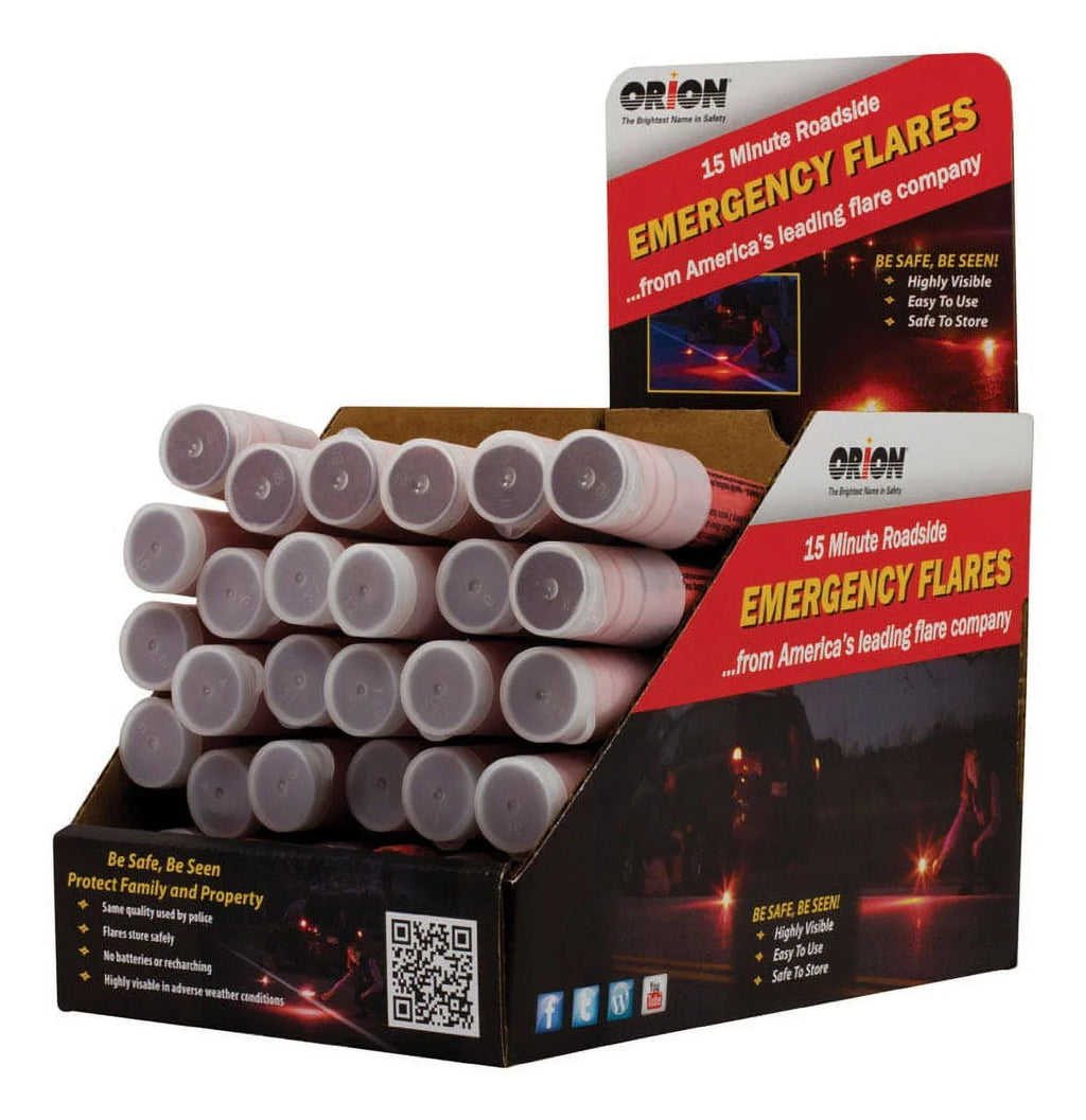 Orion Safety Products 15 Minute Red Flares, No Spike/No Stand, 72 Count - 0715