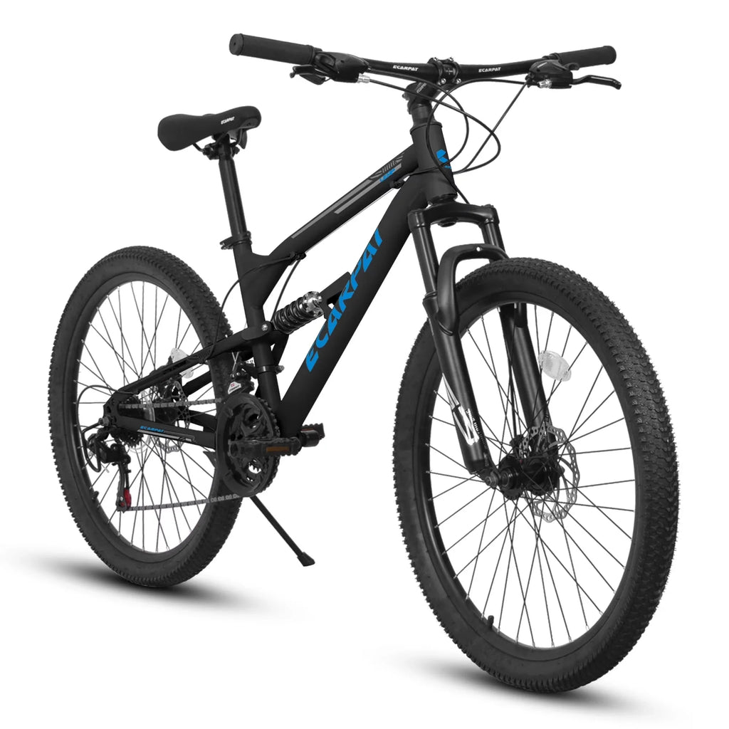 26 Inch Full-Suspension Mountain Bike, 21-Speed, 26x16 Inch Carbon Steel Frame