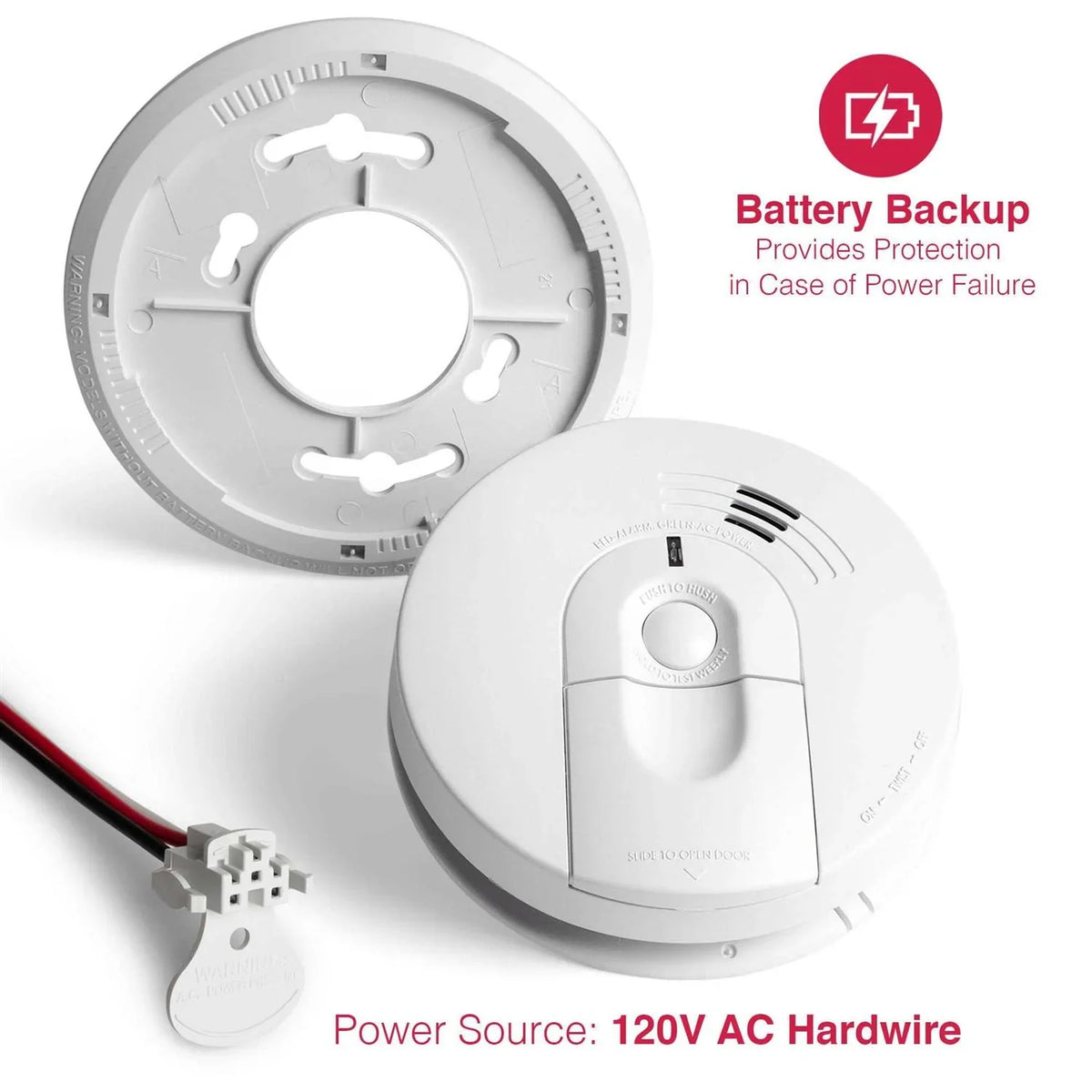 Kidde Hardwire Ionization Smoke Alarm With 9V Battery Backup - I4618
