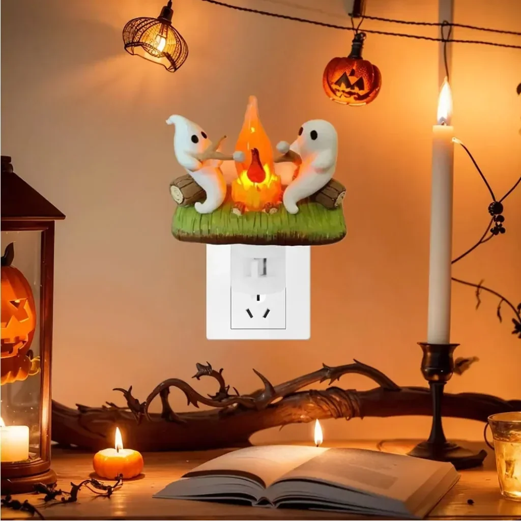 Halloween Decoration Plug-In Night Light LED Ghost Dunk Room