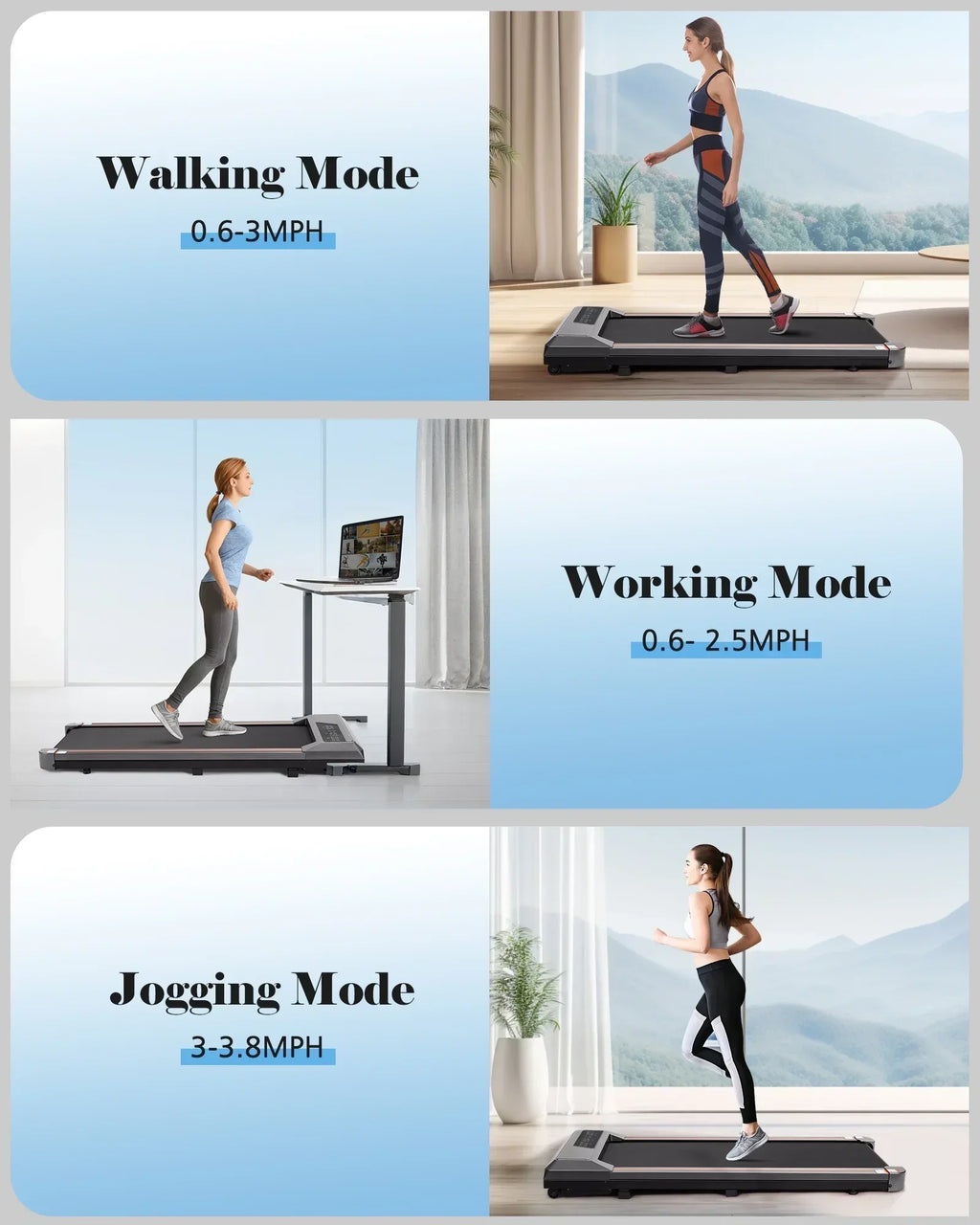 Naipo 2-in-1 Treadmill Walking Pad 2.5HP, 265 lb Capacity - LCD Display