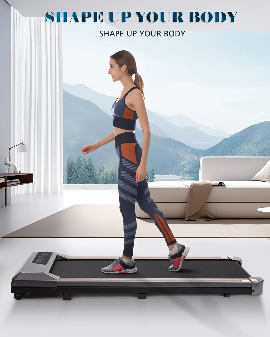 Naipo 2-in-1 Treadmill Walking Pad 2.5HP, 265 lb Capacity - LCD Display