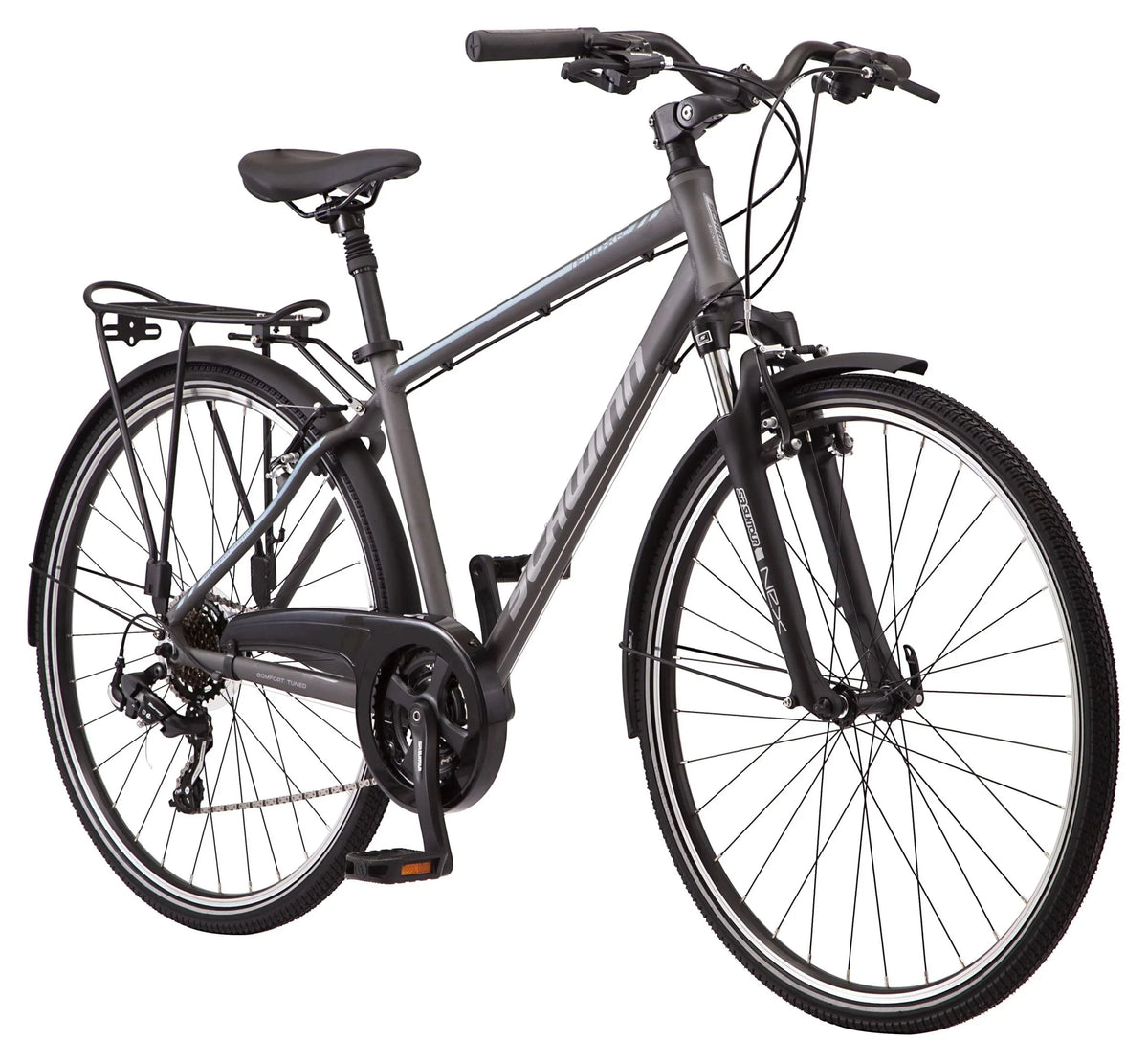 Schwinn Network 6c Hybrid Bike, 21 Speed, 19.5 Inch Frame, 700c Wheels, Gray