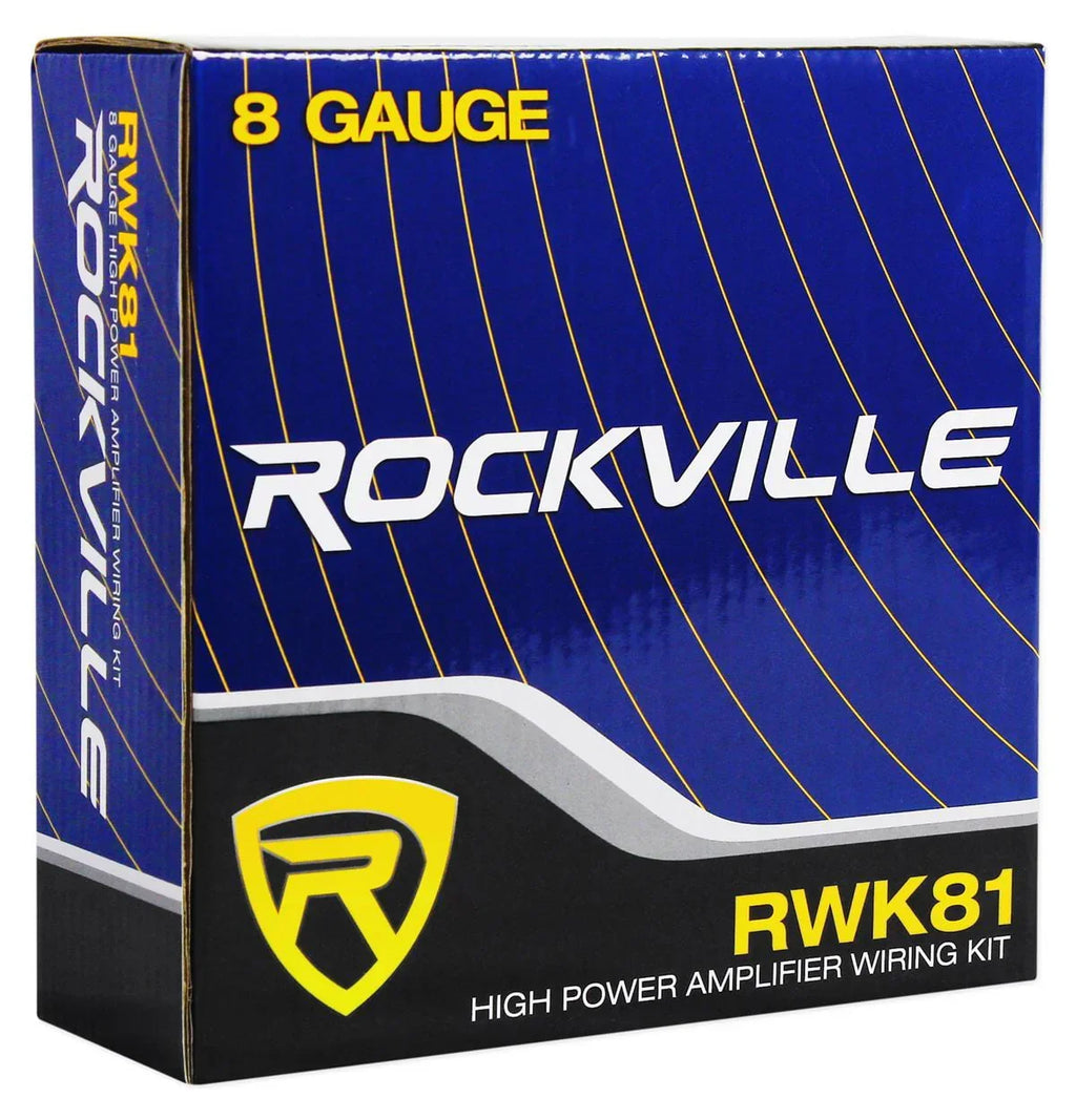 Rockville Slim Under-Seat Powered Car Subwoofer And Amp Installation Kit, 10in 800W - SS10P/RWK81