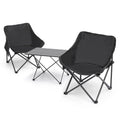 MADOG 3-Piece Folding Camping Table And Chairs Set, Black, Table 26.5 x 18.5 x 16.0 in, Chair 17.0 x 17.0 x 27.0 in