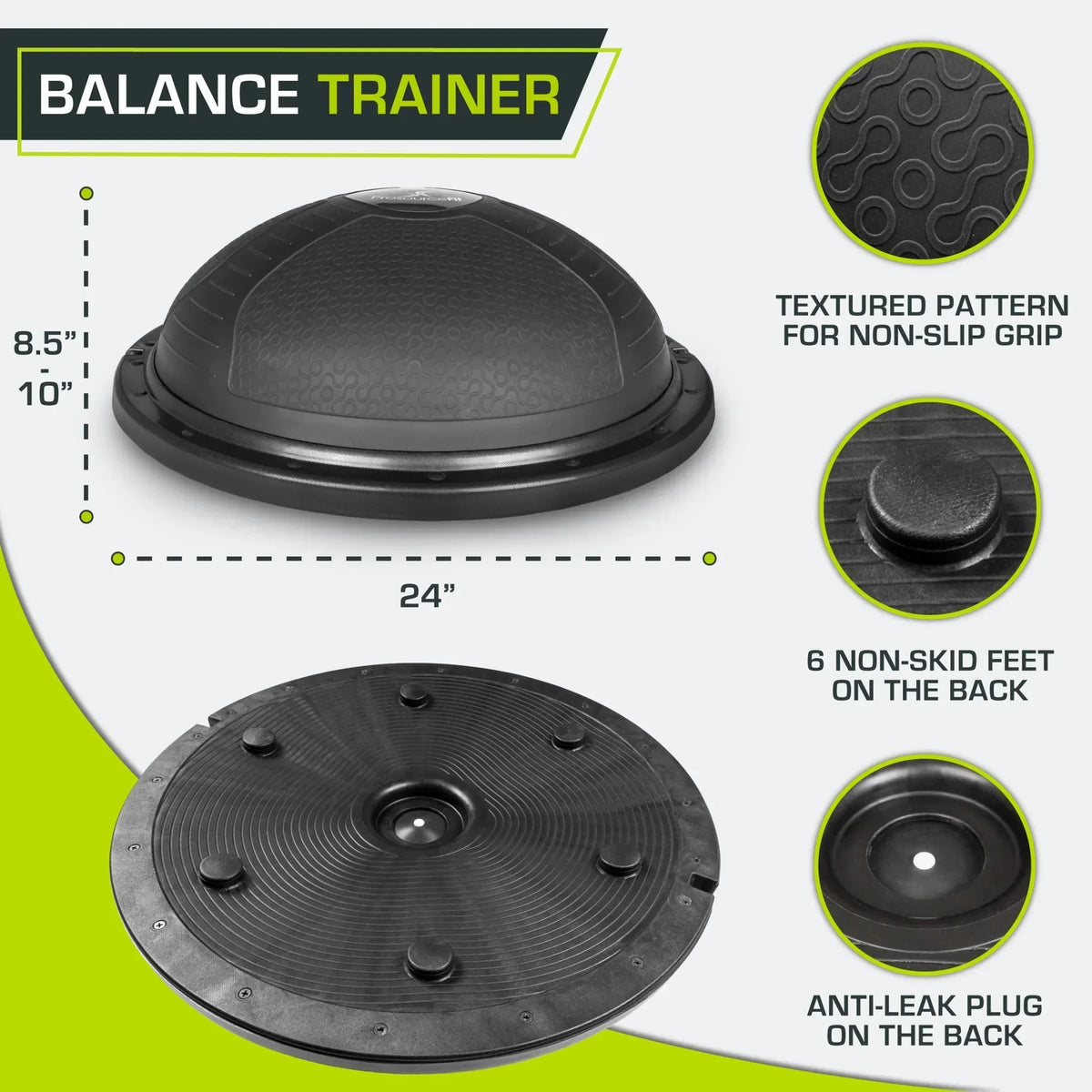 ProsourceFit Balance Trainer With Resistance Bands - Black