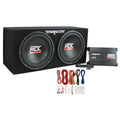 MTX Dual 12in Loaded Car Subwoofer Enclosure With Amplifier And Amp Kit - TNP212D2