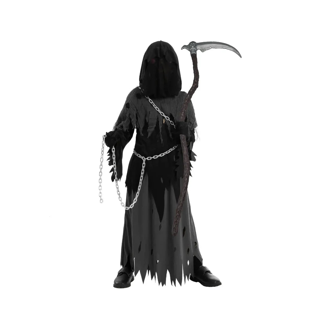 Halloween Costumes Grim Reaper Hooded Robe Set